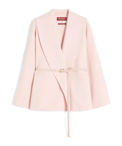 Max Mara Long-sleeved Coat In Pink