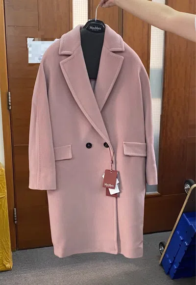 Max Mara Long-sleeved Coat In Pink