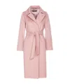 Max Mara Waist Belted Lapel Collar Kimono Coat In Pink