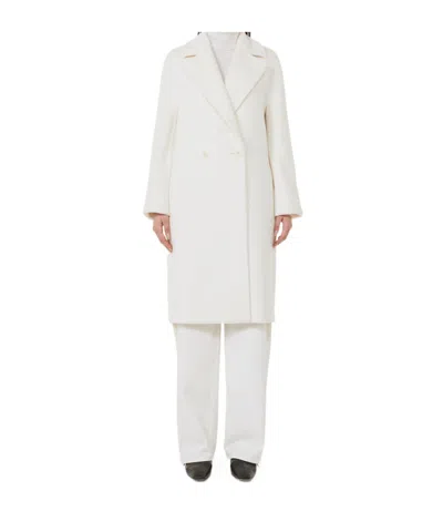 Max Mara Long-sleeved Coat In White