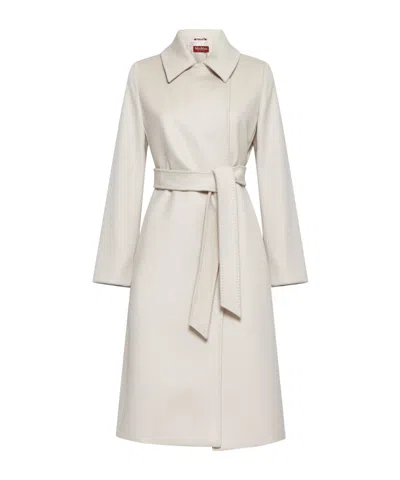 Max Mara Long-sleeved Coat In White