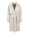 Max Mara Ecru Tiger Coat In White