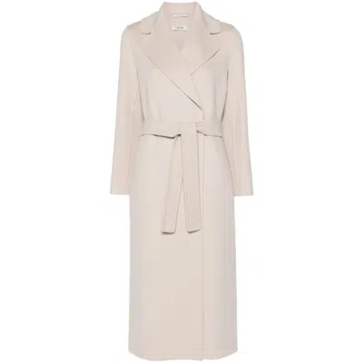 Max Mara Long-sleeved Coat In Beige