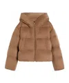 Max Mara Reversible Down Jacket In Camel Drap And Water-repellent Taffeta In Brown