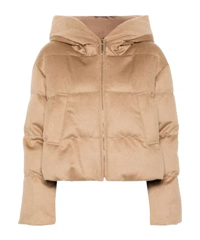 Max Mara Long-sleeved Cotton Jacket In Brown