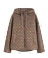 Max Mara Quilted Water-repellent Canvas Padded Jacket In Brown