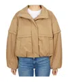 Max Mara Long-sleeved Cotton-padded Jacket In Brown