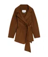 Max Mara Holly Wool Short Coat In Brown