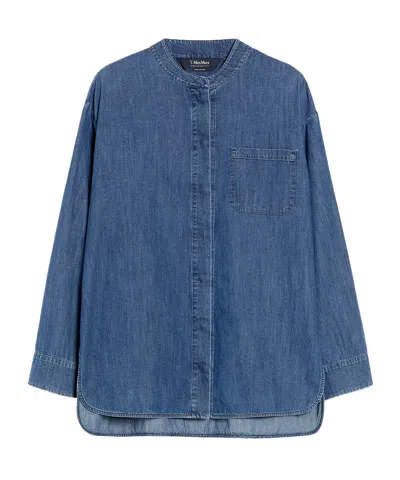 Max Mara Long-sleeved Denim Shirt In Blue