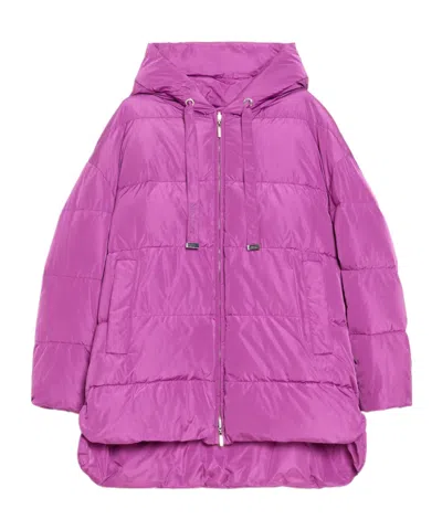 Max Mara Long-sleeved Double-sided Down Jacket In Pink