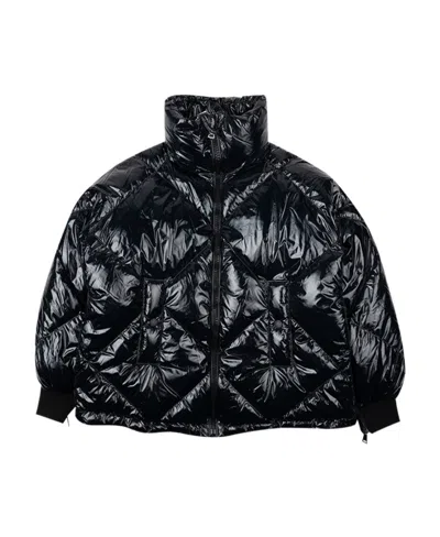 Max Mara Long-sleeved Down Jacket In Black