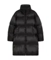 Max Mara Waterproof Long Down Jacket In Black