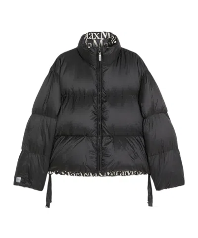 Max Mara Long-sleeved Down Jacket In Black