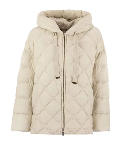 Max Mara Long-sleeved Down Jacket In Brown