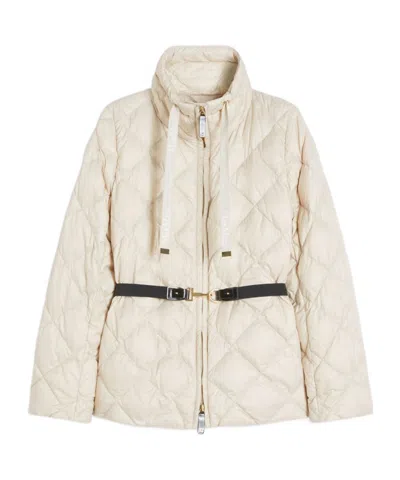 Max Mara Long-sleeved Down Jacket In Neutral