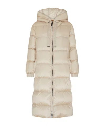 Max Mara Long-sleeved Down Jacket In Nude