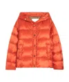 Max Mara Long-sleeved Down Jacket In Orange