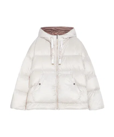 Max Mara Long-sleeved Down Jacket In White