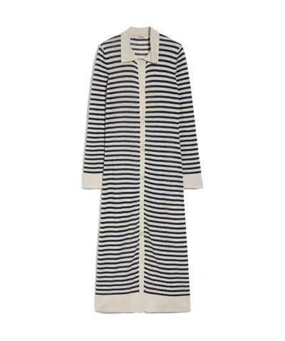 Max Mara Linen Yarn Shirt Dress In Ivory