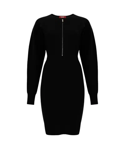 Max Mara Long-sleeved Dress In Black