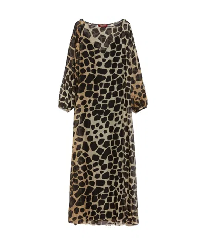MAX MARA MAX MARA STUDIO ALL-OVER PATTERNED LONG-SLEEVED DRESS