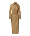Max Mara Collared Long-sleeve Shirt Dress In Brown