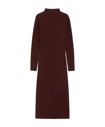 Max Mara Long-sleeved Dress In Brown
