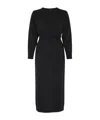 Max Mara Virgin Wool Midi Dress In Dark Gray