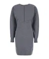 Max Mara Rodi Abito Lana Viscosa Zip Davanti In Gray