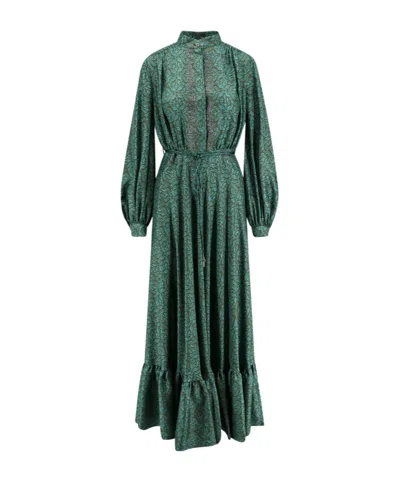 Max Mara Long-sleeved Dress In Green