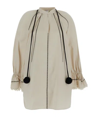 Max Mara Long-sleeved Dress In Nude