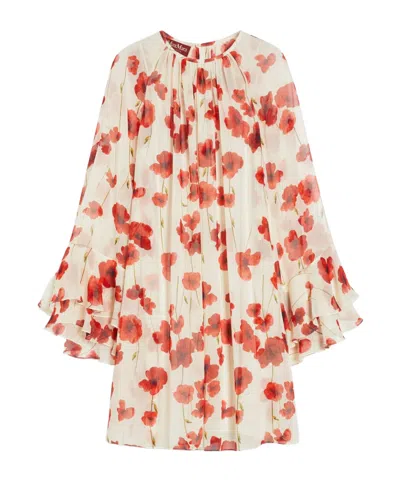Max Mara Long-sleeved Dress In White