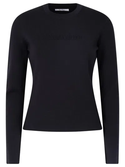 Max Mara Long-sleeved Fitted Top Clothing In Blue