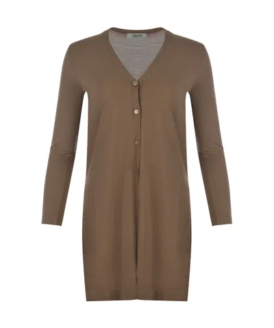Max Mara 's  V-neck Button-up Cardigan In Brown
