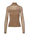 Max Mara Fatuo Jersey Long Sleeve Top & Tank Top In Brown