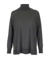 Max Mara Long-sleeved High-neck Pullover In Gray