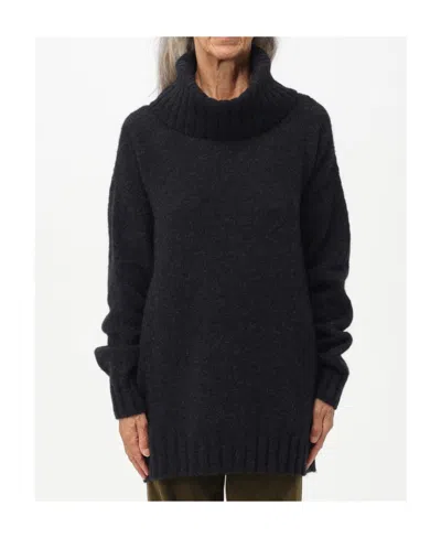 Max Mara Long-sleeved High-neck Sweater In Black