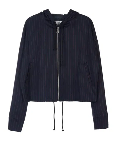 Max Mara Long-sleeved Hooded Casual Jacket In Black
