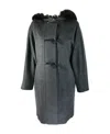 Max Mara Long-sleeved Hooded Coat In Black