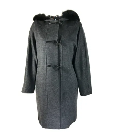 Max Mara Long-sleeved Hooded Coat In Black
