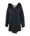 Max Mara Long-sleeved Hooded Coat In Black