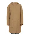 Max Mara Long-sleeved Hooded Coat In Brown