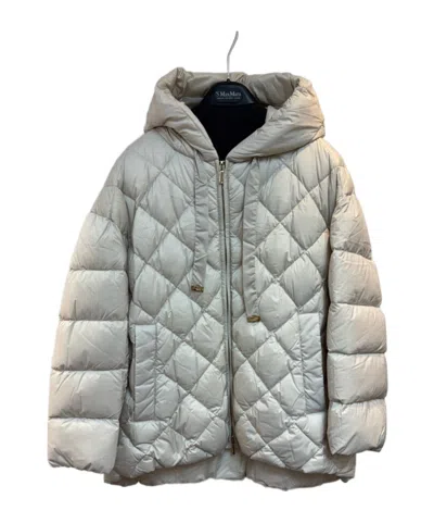 Max Mara Long-sleeved Hooded Cotton Jacket In Gray