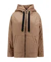 Max Mara Long-sleeved Hooded Cotton-padded Suit In Brown