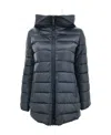Max Mara Long-sleeved Hooded Down Jacket In Black