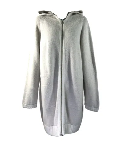 Max Mara Long Sleeved Hooded Knitted Cardigan In Gray