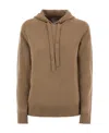 Max Mara Long-sleeved Hooded Sweater In Brown