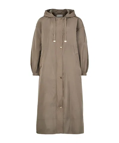 Max Mara Long-sleeved Hooded Windbreaker In Gray