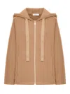 Max Mara Zip Hooded Cardigan In Nude