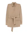 Max Mara Belted Fitted Jacket In Brown